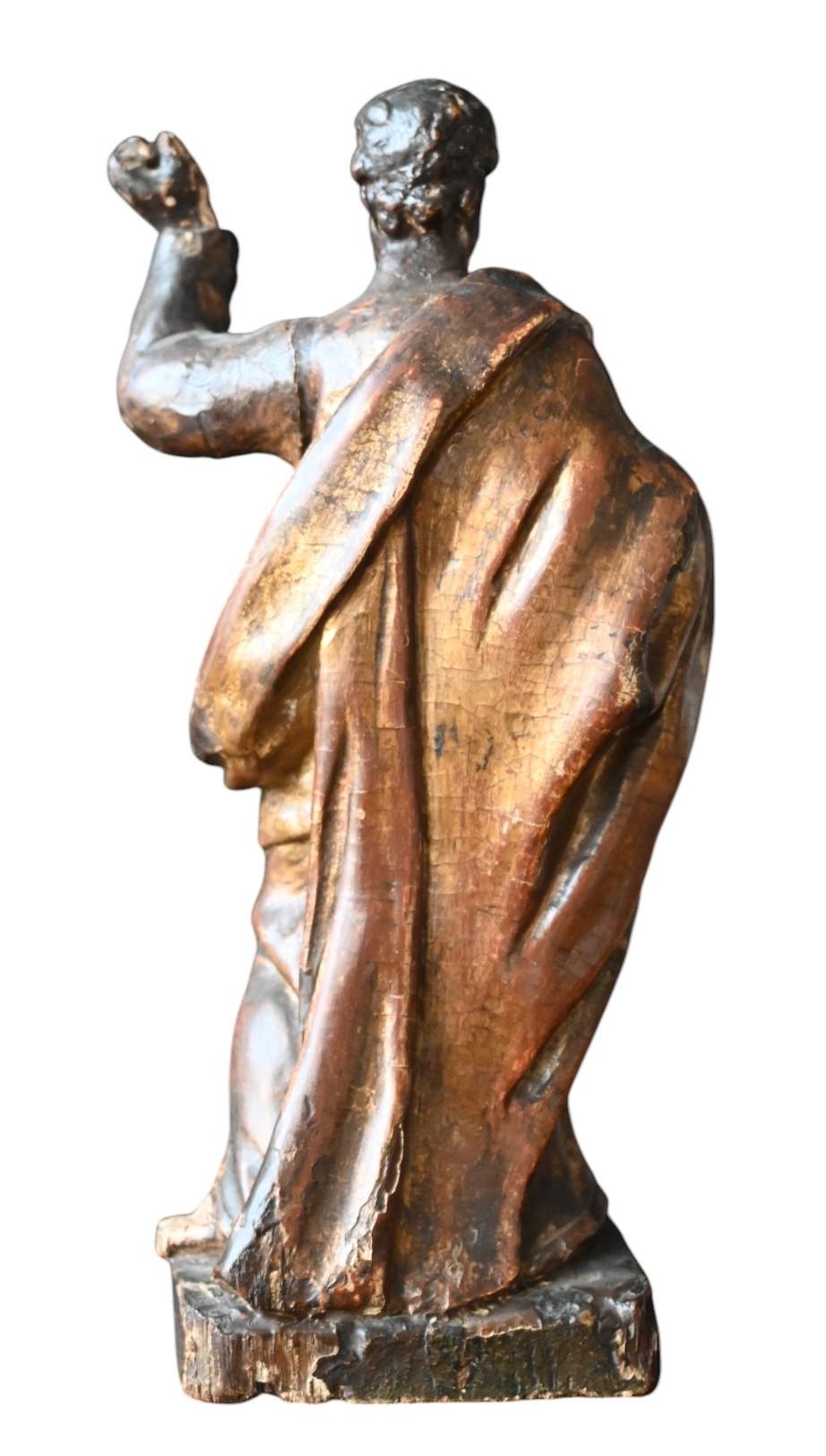 Fino al XVIII secolo Statua lignea dell'Apostolo Peters del XVII secolo in vendita