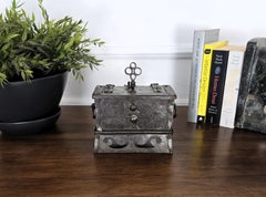 17th Century Wrought Iron Nuremberg Antique Miniature Strongbox Casket