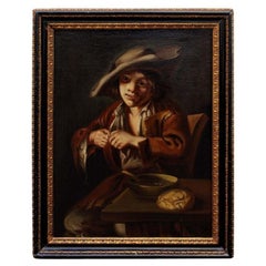 17th Century Young Boy Painting Oil on Canvas Circle of Todeschini