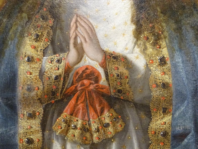 17th Century Spanish Oil on Canvas, Religious 