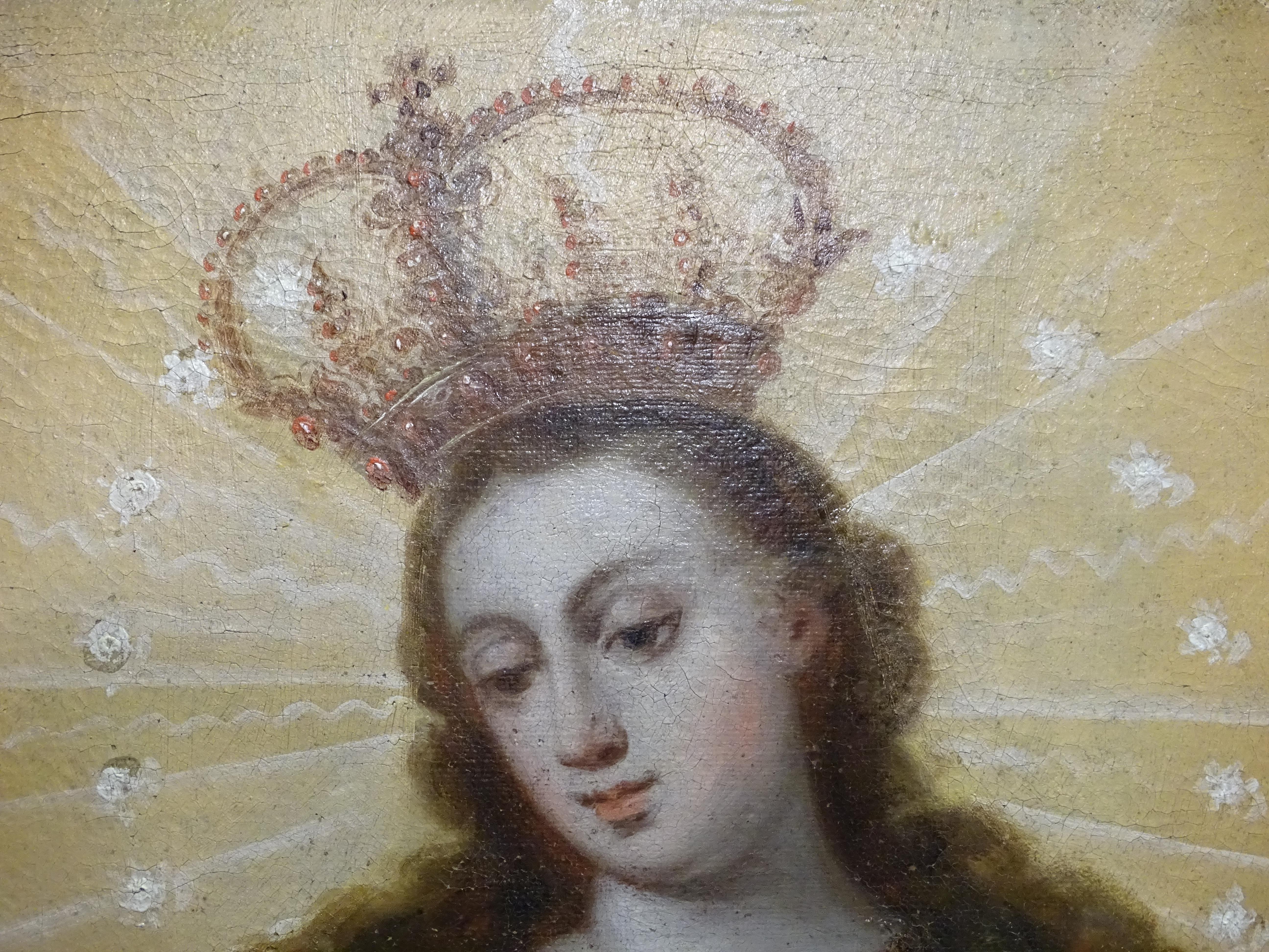 Late 17th Century 17th Century Spanish Oil on Canvas, Religious 