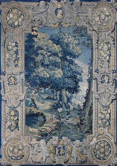 17th Flemish Antique Tapestry – Greenery Scene with Birds - 2m45x3m40 - N° 1685