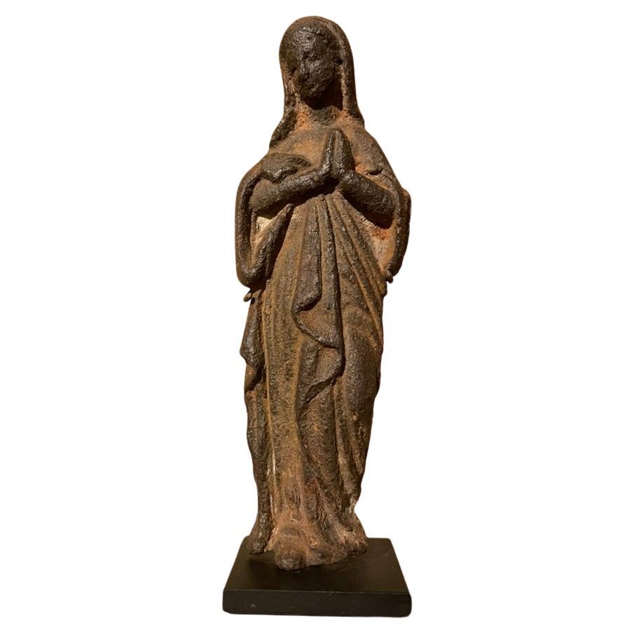 17th French Century Iron Figure of The Virgin For Sale
