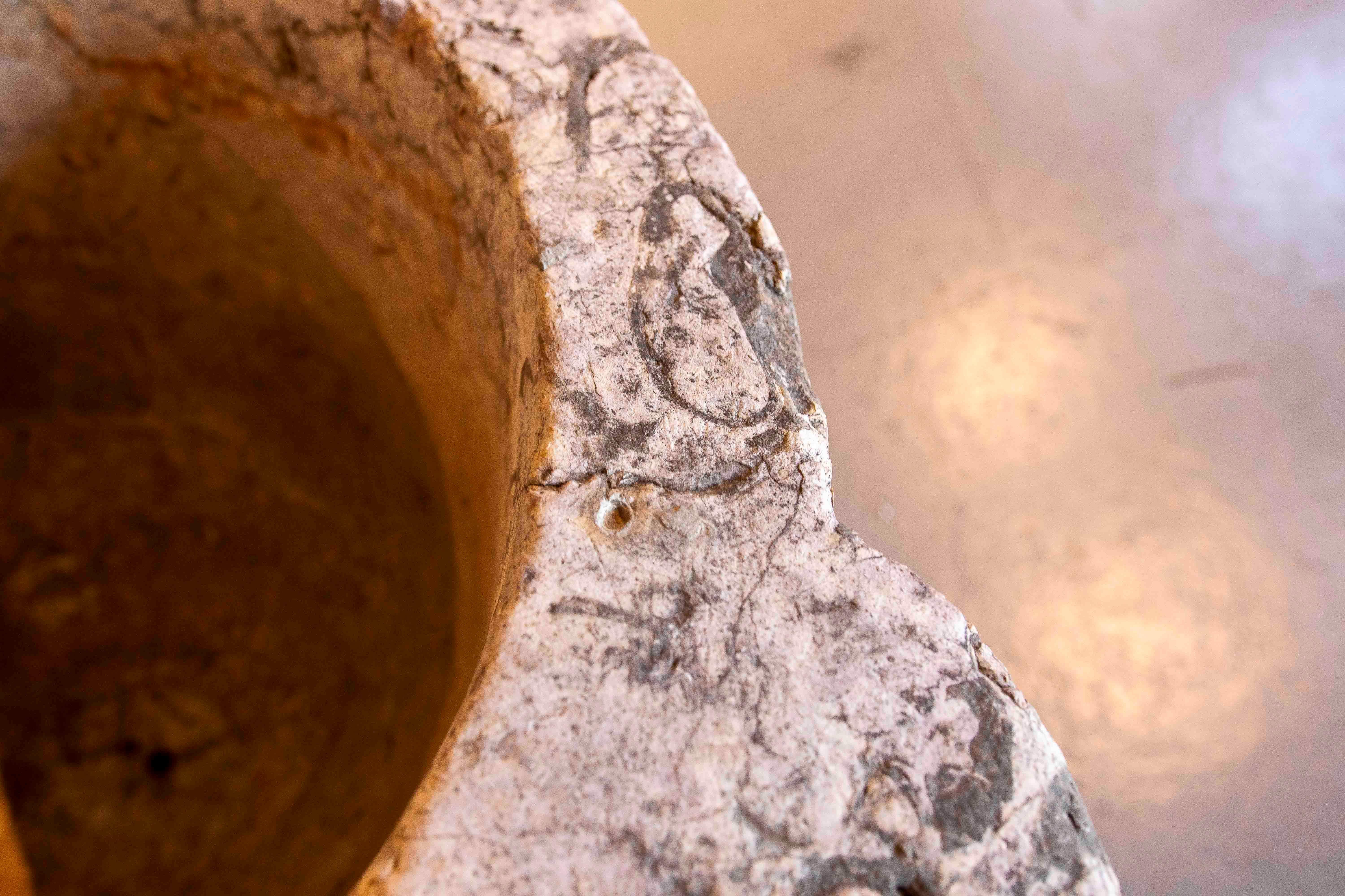 17th Giant Stone Mortar with Latin Inscription. For Sale 10