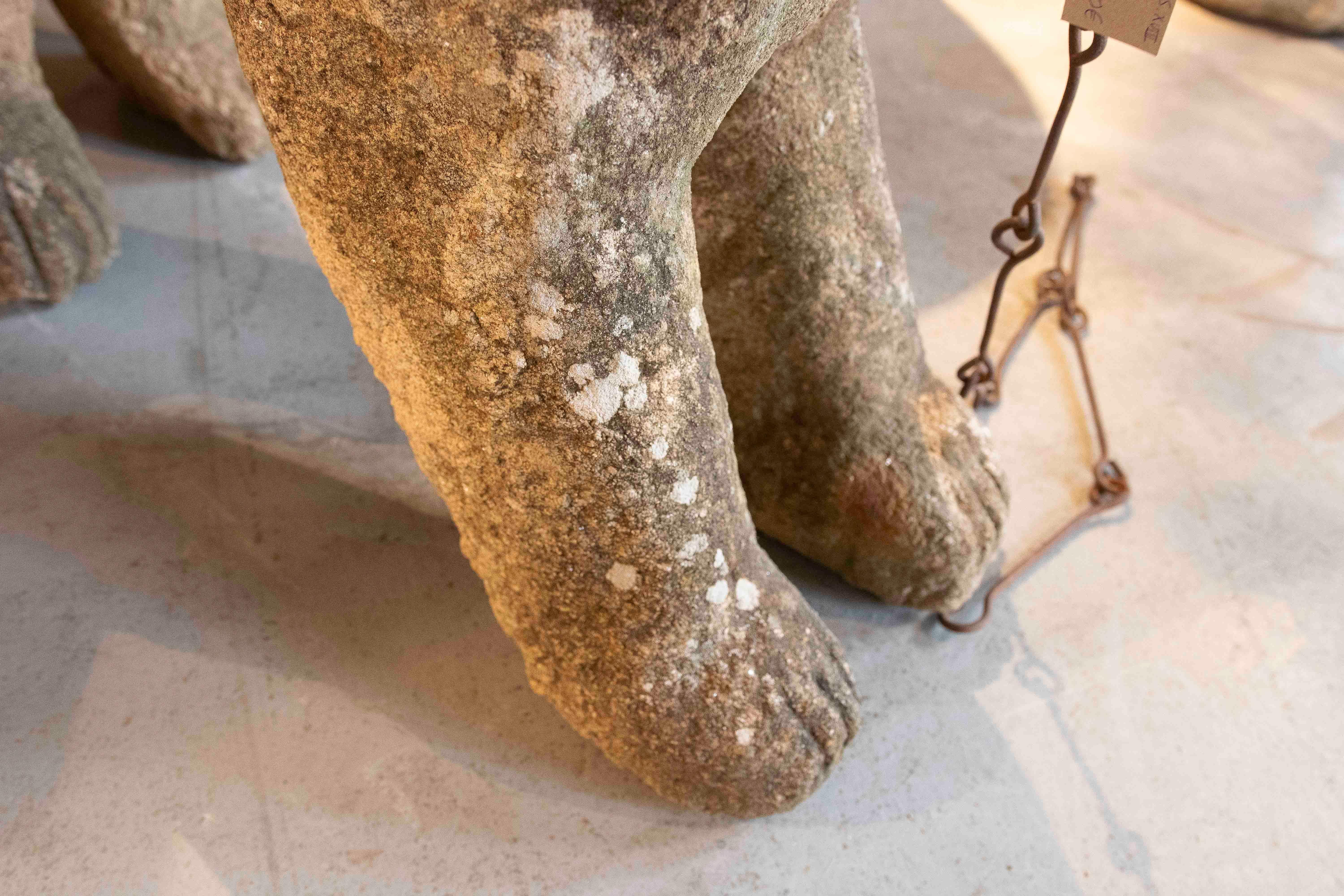 17th Iron Carved Sculpture of Dog in Granite with Details, Portugal 11