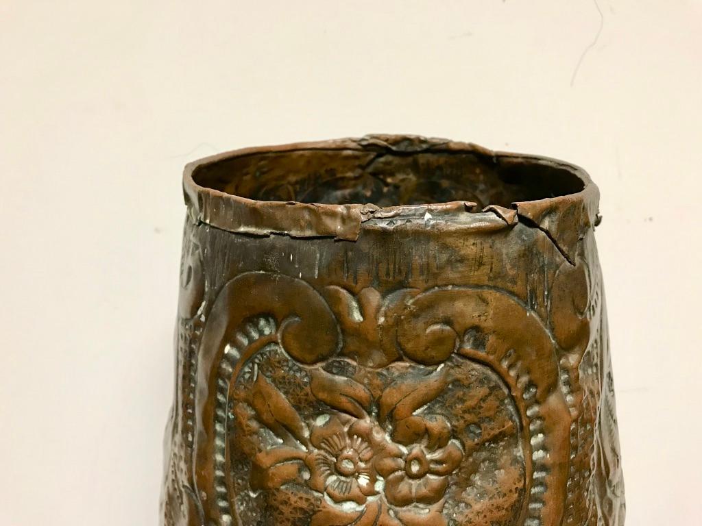 17th Century Italian Copper Repousse Umbrella Stand 5