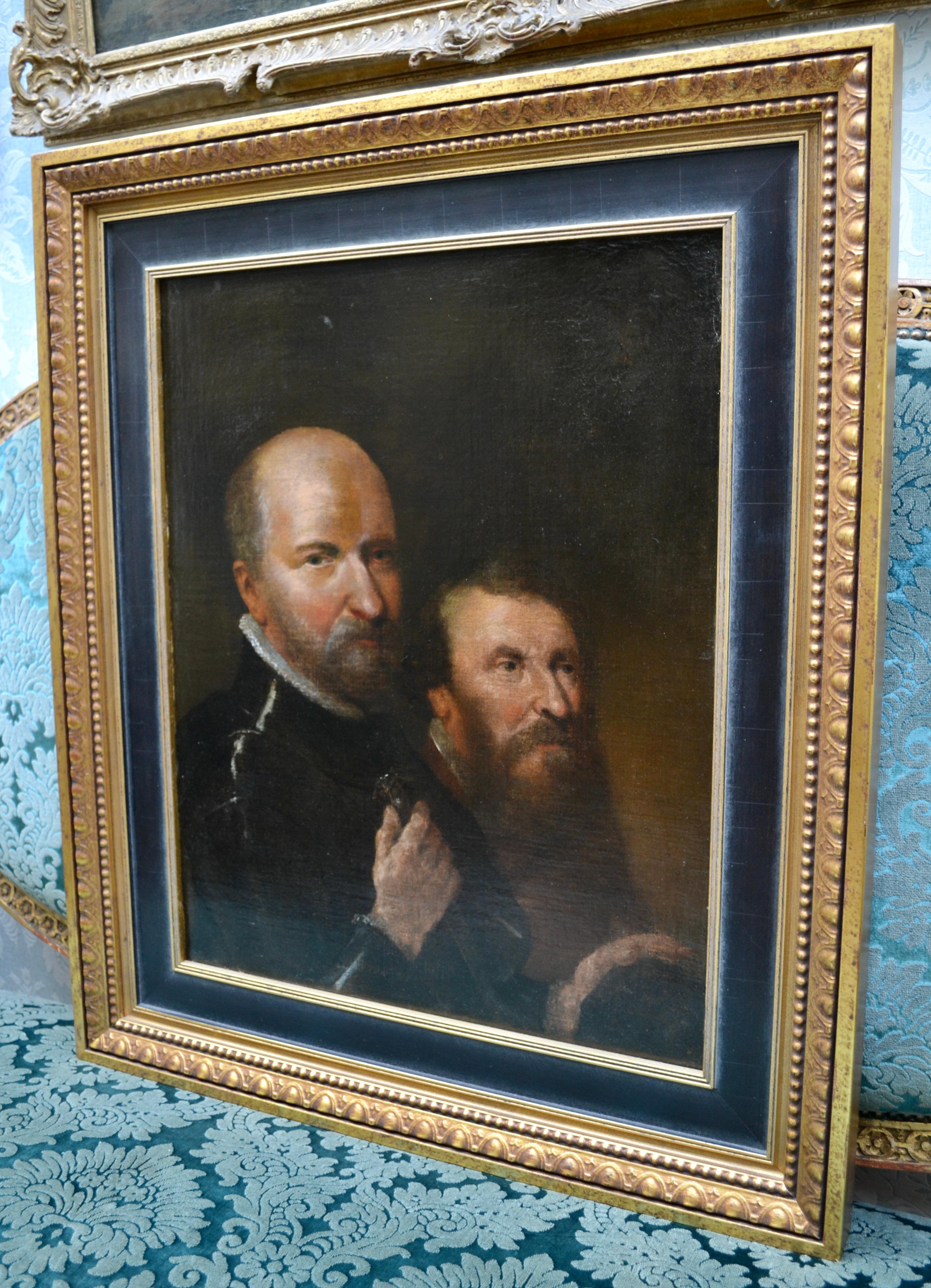 Néo-Renaissance Portrait anglais du 18e siècle représentant deux hommes barbus en vente