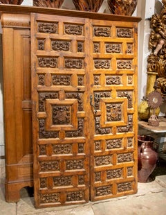 17th Pair of Carved Walnut Castilian Doors