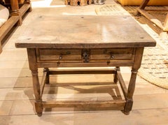 17th Rustic Spanish Wooden Table with Drawers
