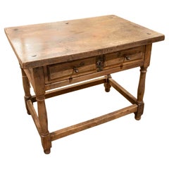 17th Rustic Spanish Wooden Table with Drawers