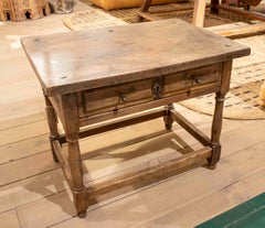 17th Rustic Spanish Wooden Table with Drawers