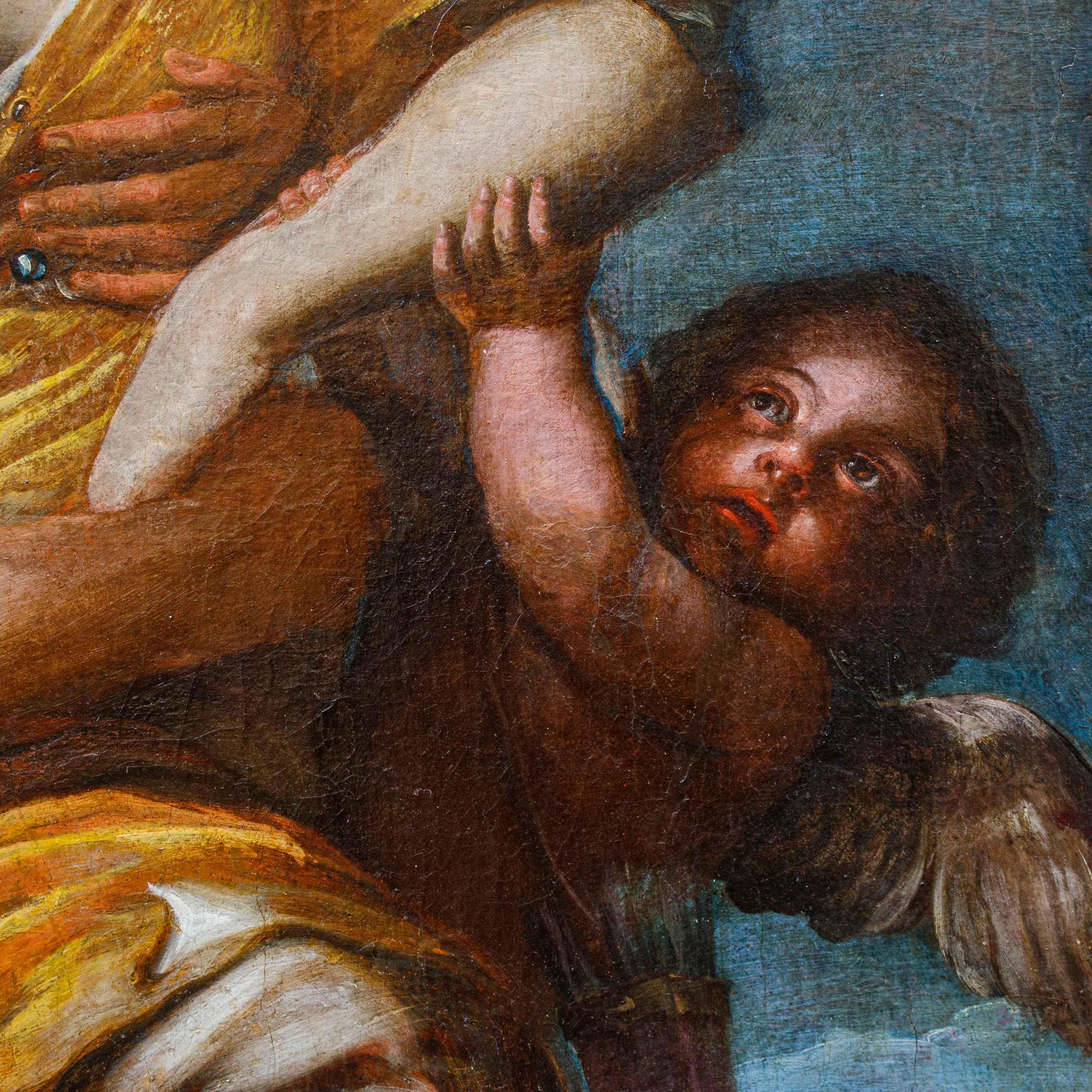 17th century Oil on canvas depicting the Rape of Proserpine In Good Condition For Sale In Milan, IT