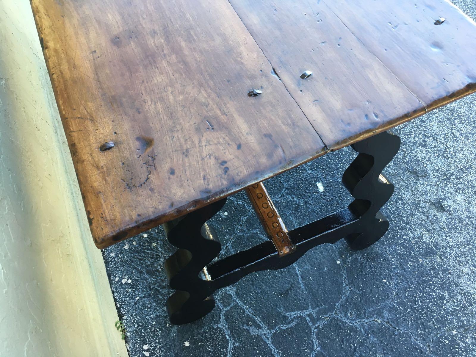 17th Spanish Refectory Table, Writing Desk, One Large Drawer 1