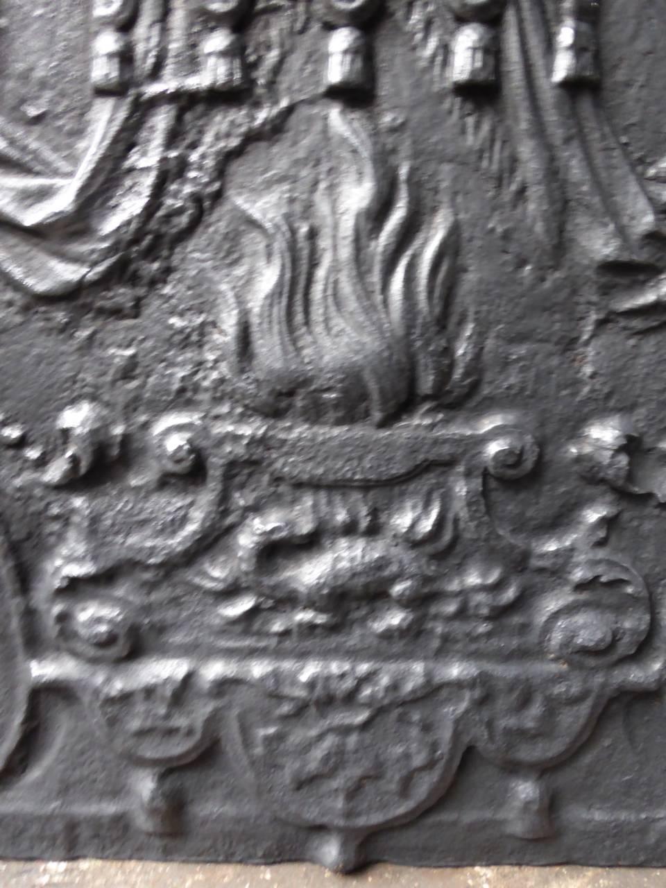 Cast 17th-18th Century French 'Arms of France' Fireback