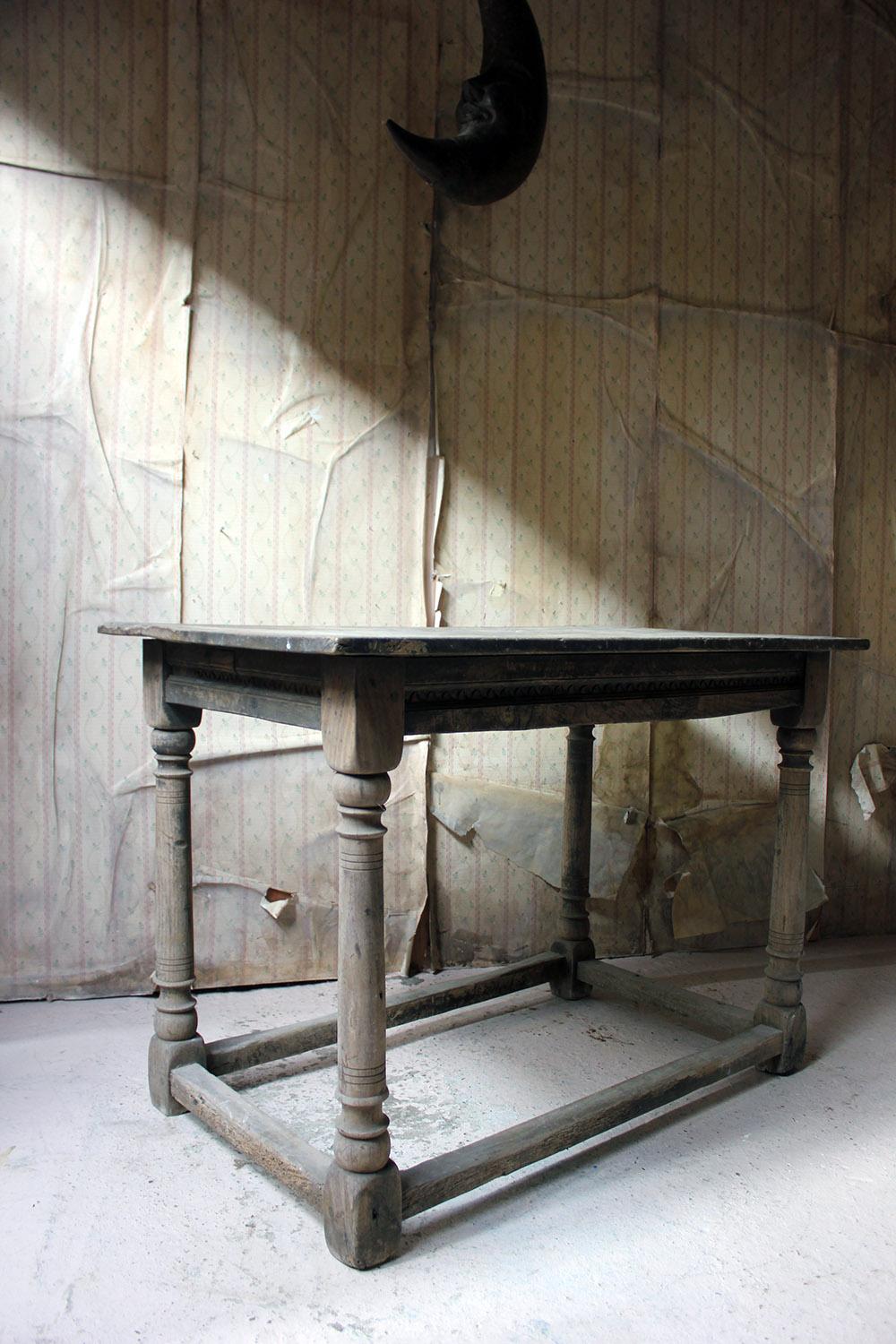 17th Century Dry Oak Charles II Period Side Table, circa 1680 8
