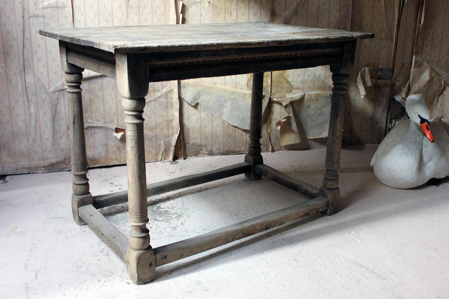 17th Century Dry Oak Charles II Period Side Table, circa 1680 11