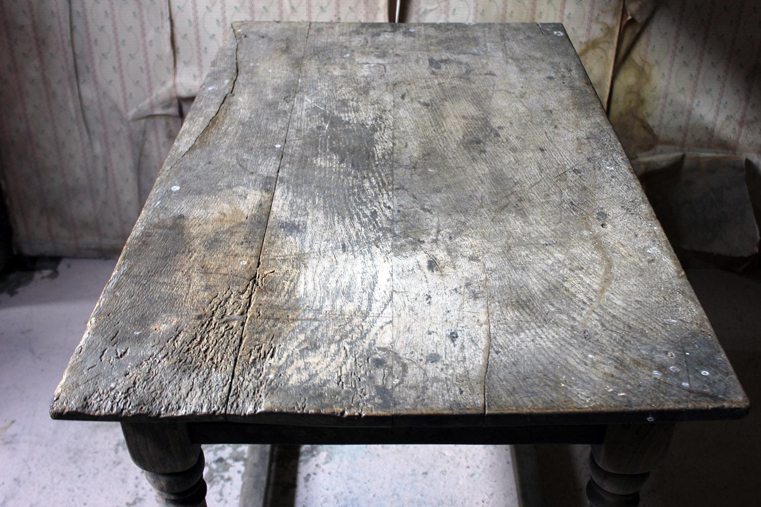 English 17th Century Dry Oak Charles II Period Side Table, circa 1680