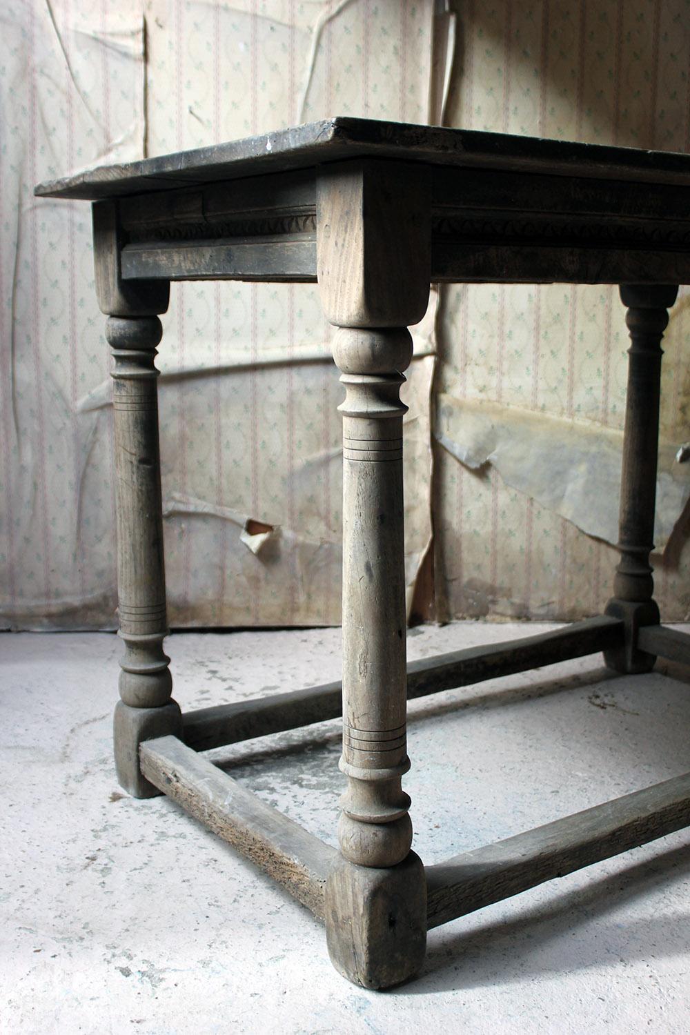 18th Century and Earlier 17th Century Dry Oak Charles II Period Side Table, circa 1680