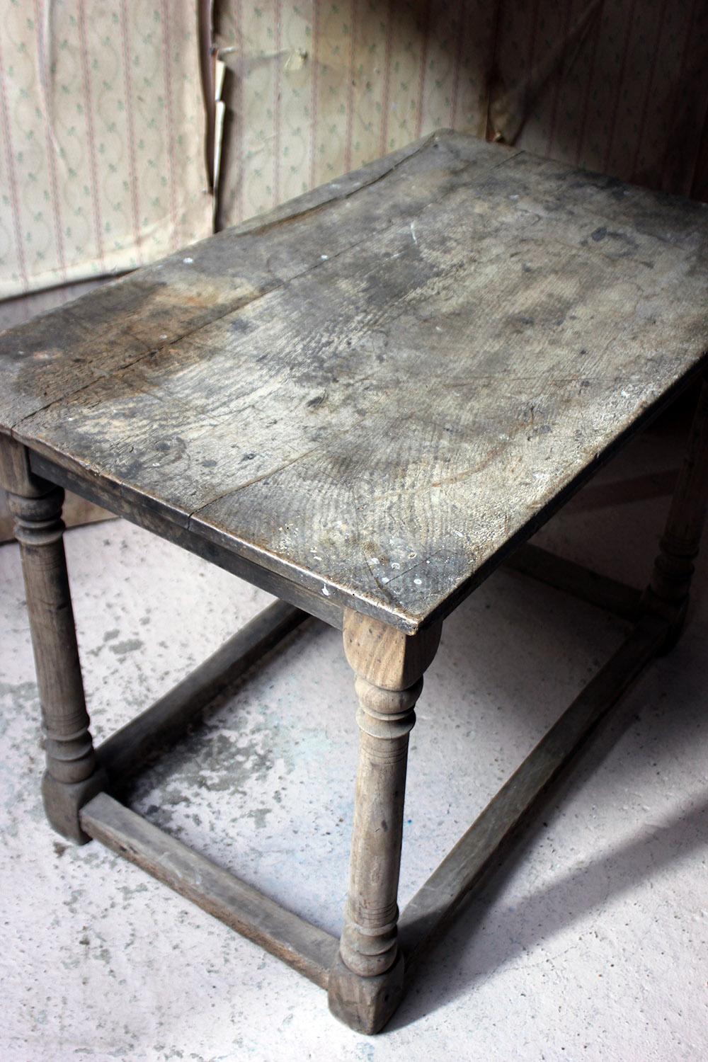 17th Century Dry Oak Charles II Period Side Table, circa 1680 1
