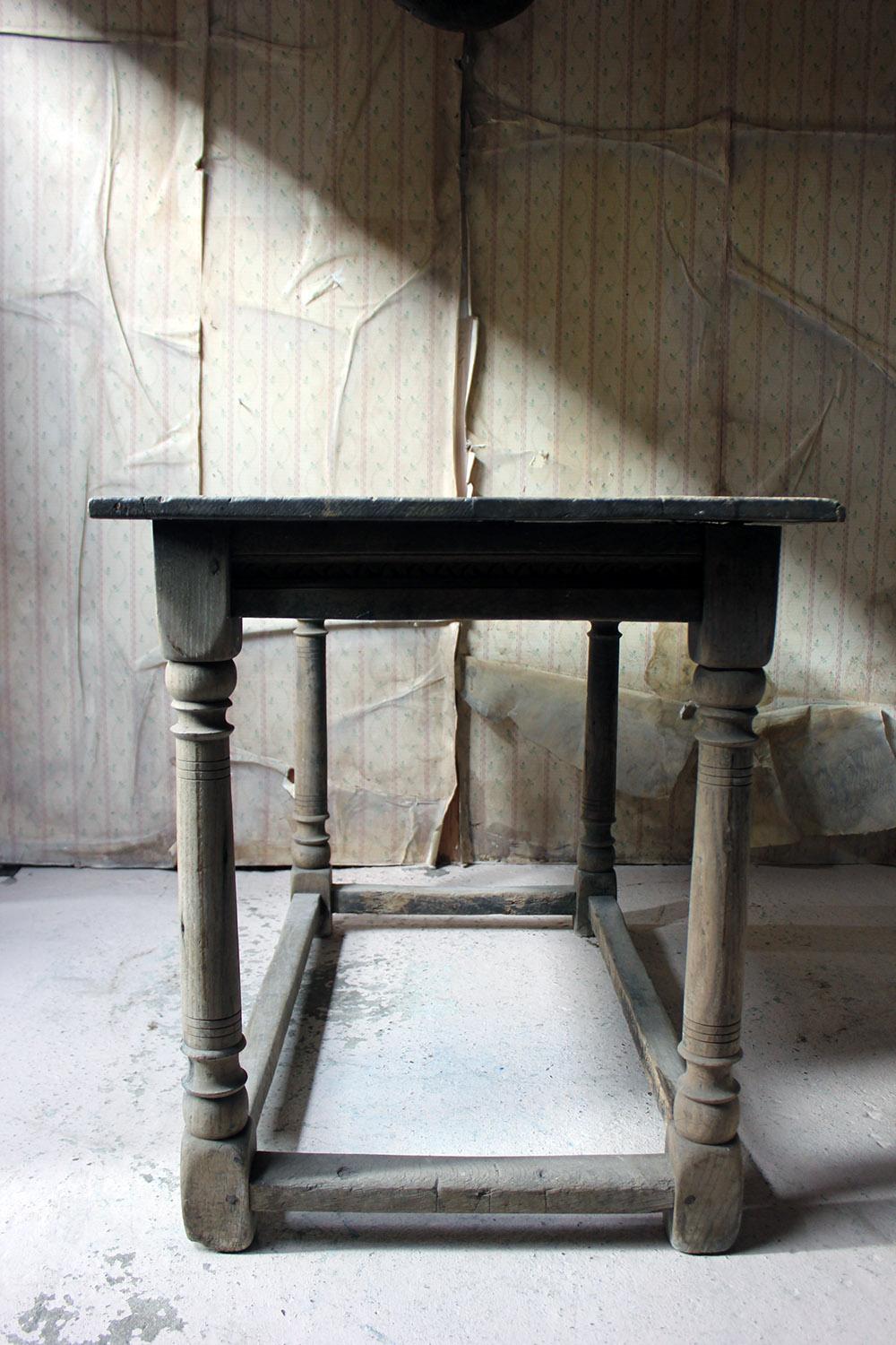 17th Century Dry Oak Charles II Period Side Table, circa 1680 3