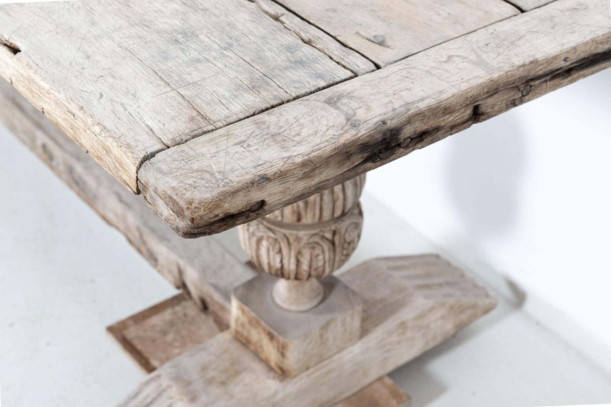 17thC English Bleached Oak Refectory Table 6