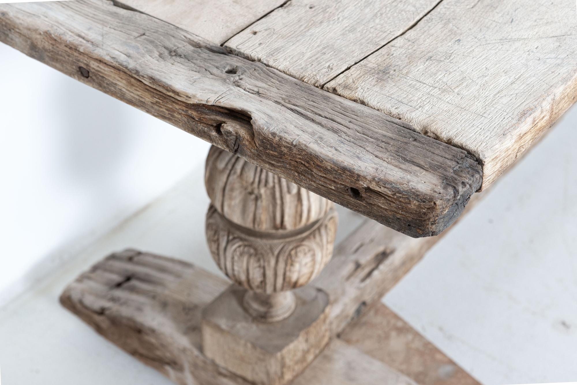 17thC English Bleached Oak Refectory Table 8