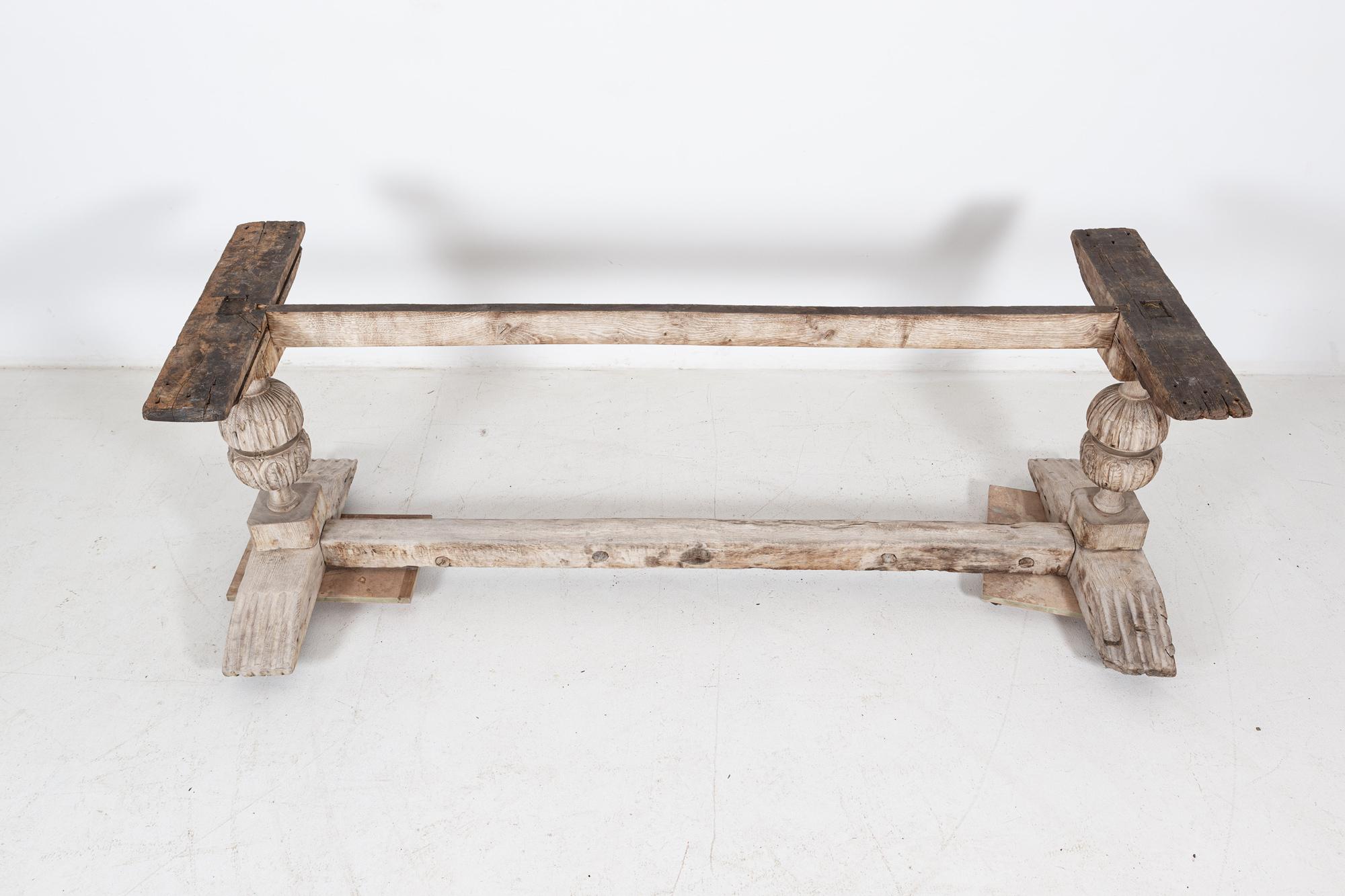 17thC English Bleached Oak Refectory Table 11