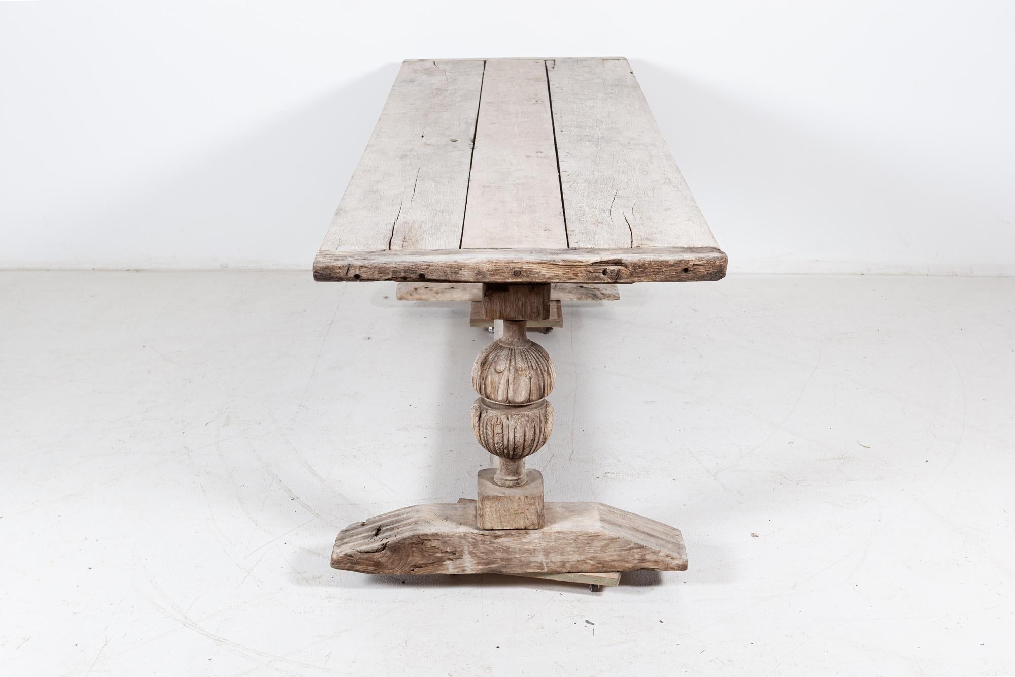 17thC English Bleached Oak Refectory Table 2