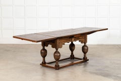17thC English Oak Draw-Leaf Refectory Table