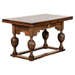 17thC English Oak Draw-Leaf Refectory Table