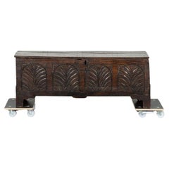 Antique 17thC English Vernacular Oak Coffer