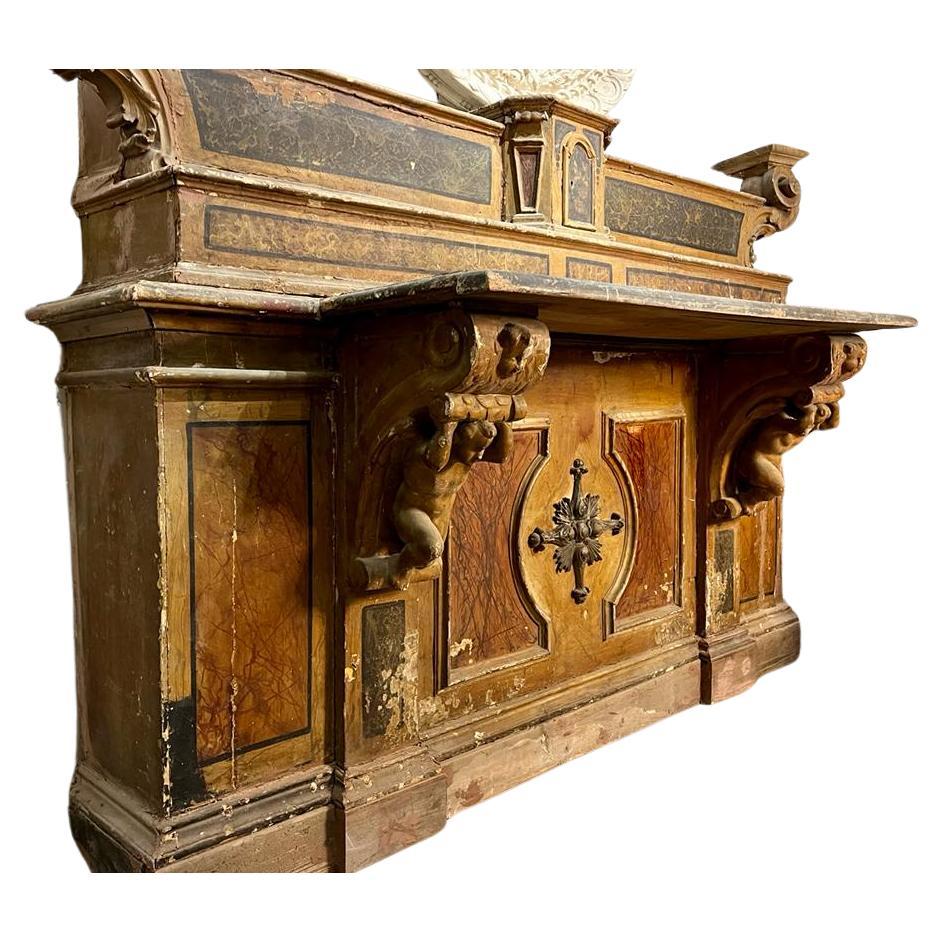 17thC faux marble altar