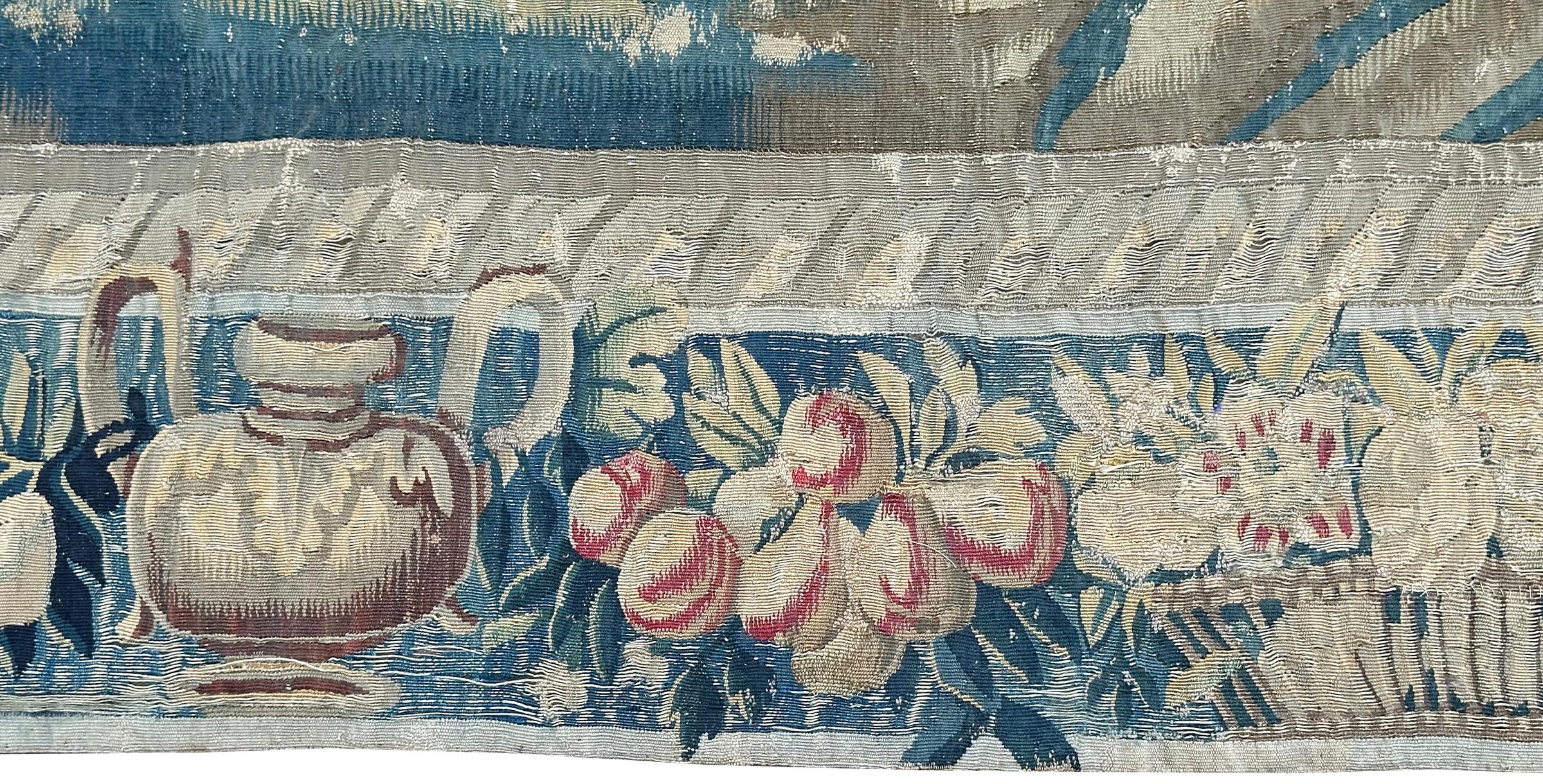 Tapiz Francés del S.XVII Raro Verdure Original 239x330cm Fina Lana y Seda 8x11 en venta 5