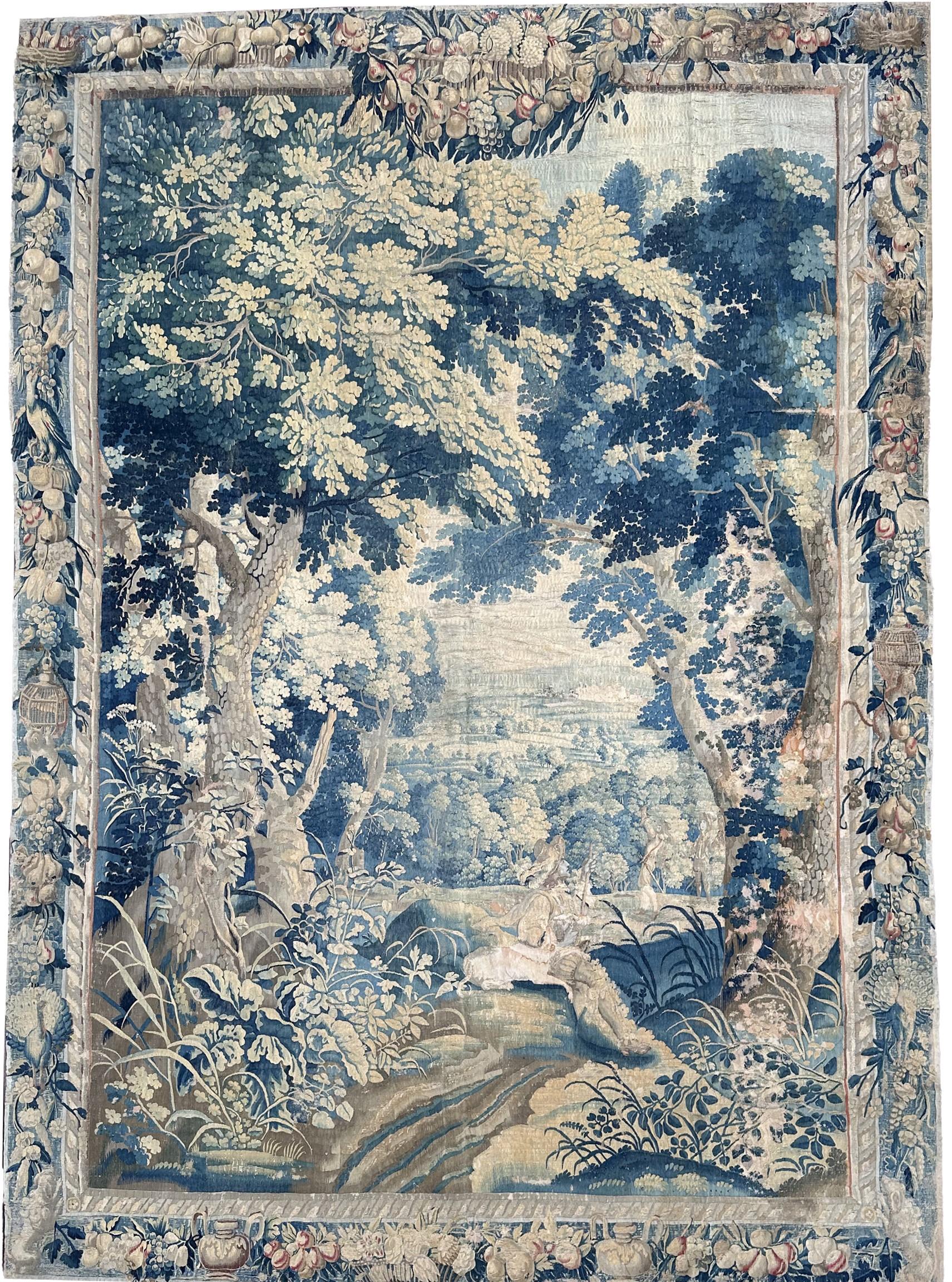Tapiz Francés del S.XVII Raro Verdure Original 239x330cm Fina Lana y Seda 8x11 en venta 6