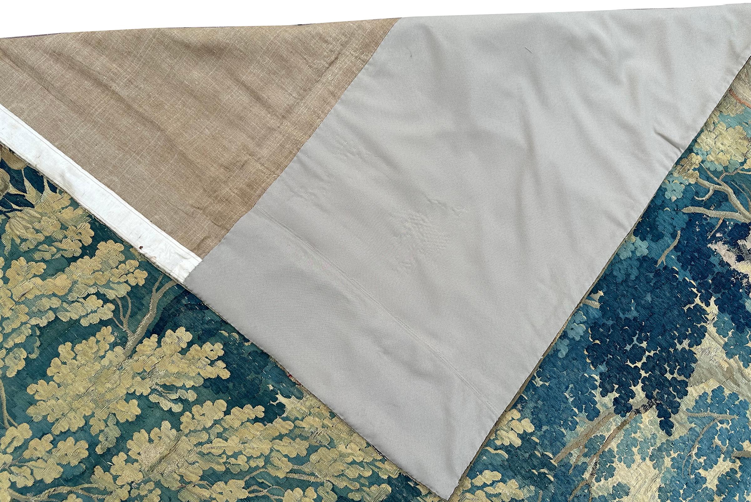 Tapiz Francés del S.XVII Raro Verdure Original 239x330cm Fina Lana y Seda 8x11 en venta 7