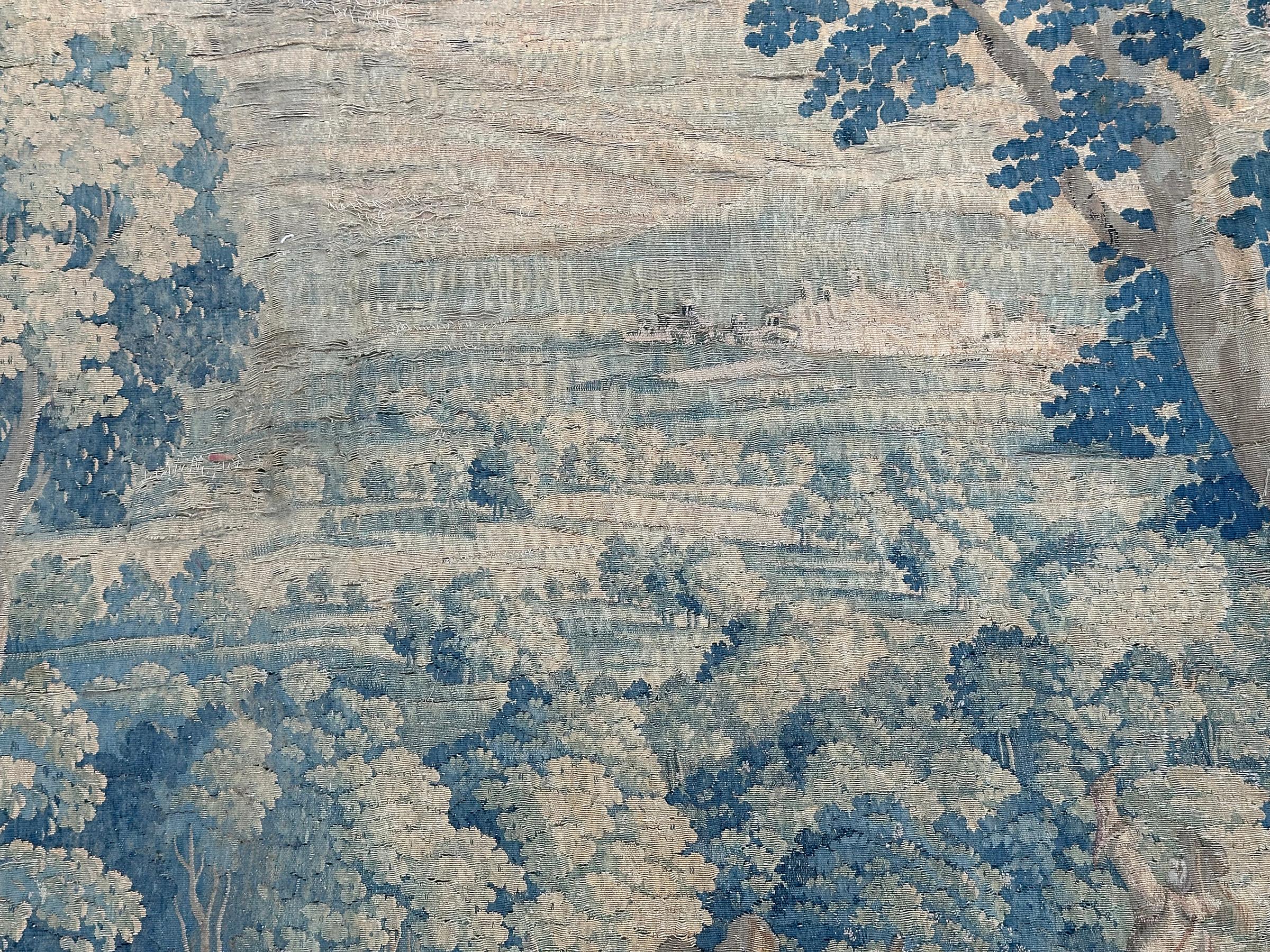 Tapiz Francés del S.XVII Raro Verdure Original 239x330cm Fina Lana y Seda 8x11 en venta 11