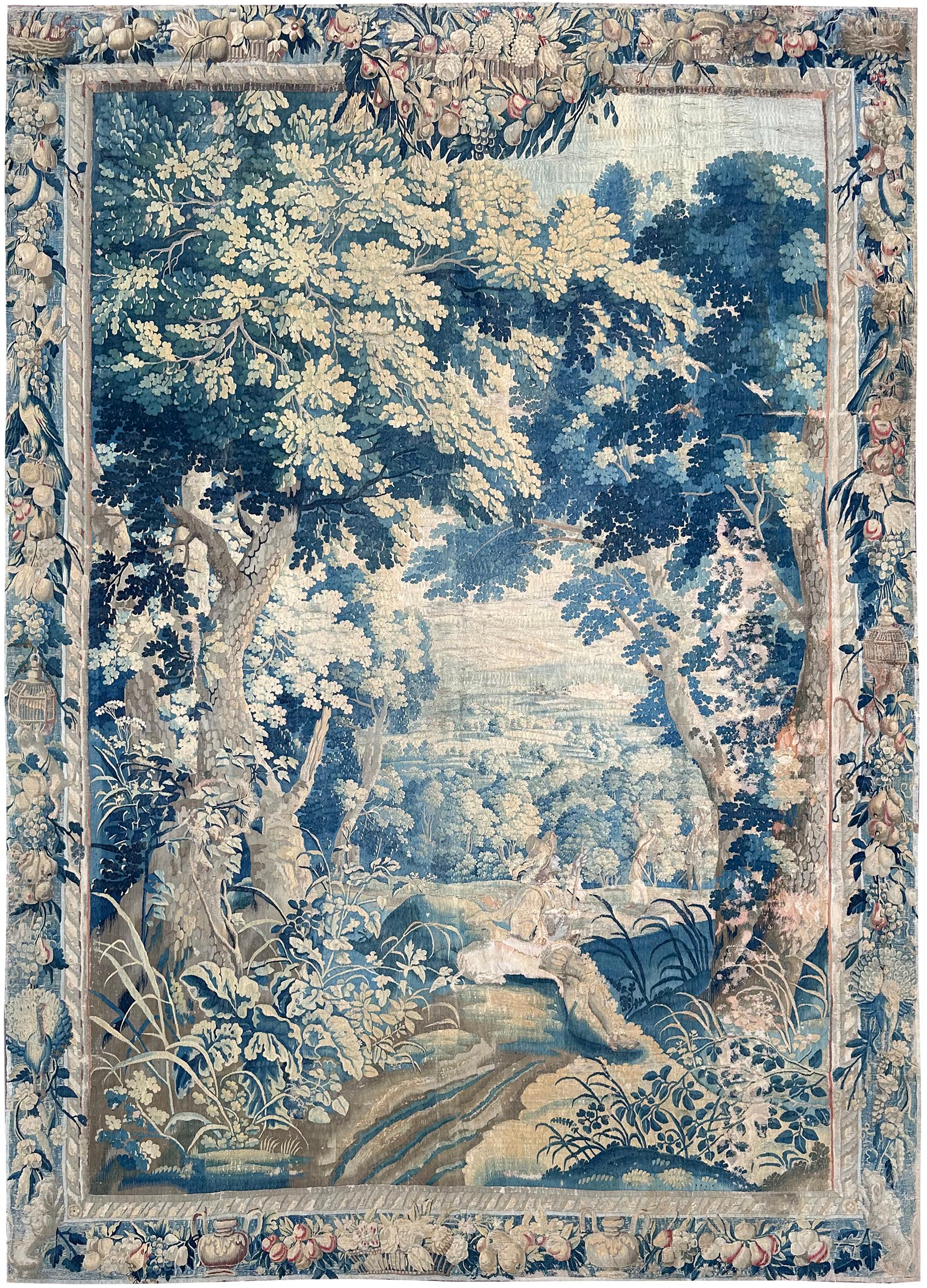 Tapiz Francés del S.XVII Raro Verdure Original 239x330cm Fina Lana y Seda 8x11 en venta 13