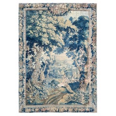 Französischer Wandteppich aus dem 17. Jahrhundert Rare Verdure Original 239x330cm Feine Wolle & Seide 8x11
