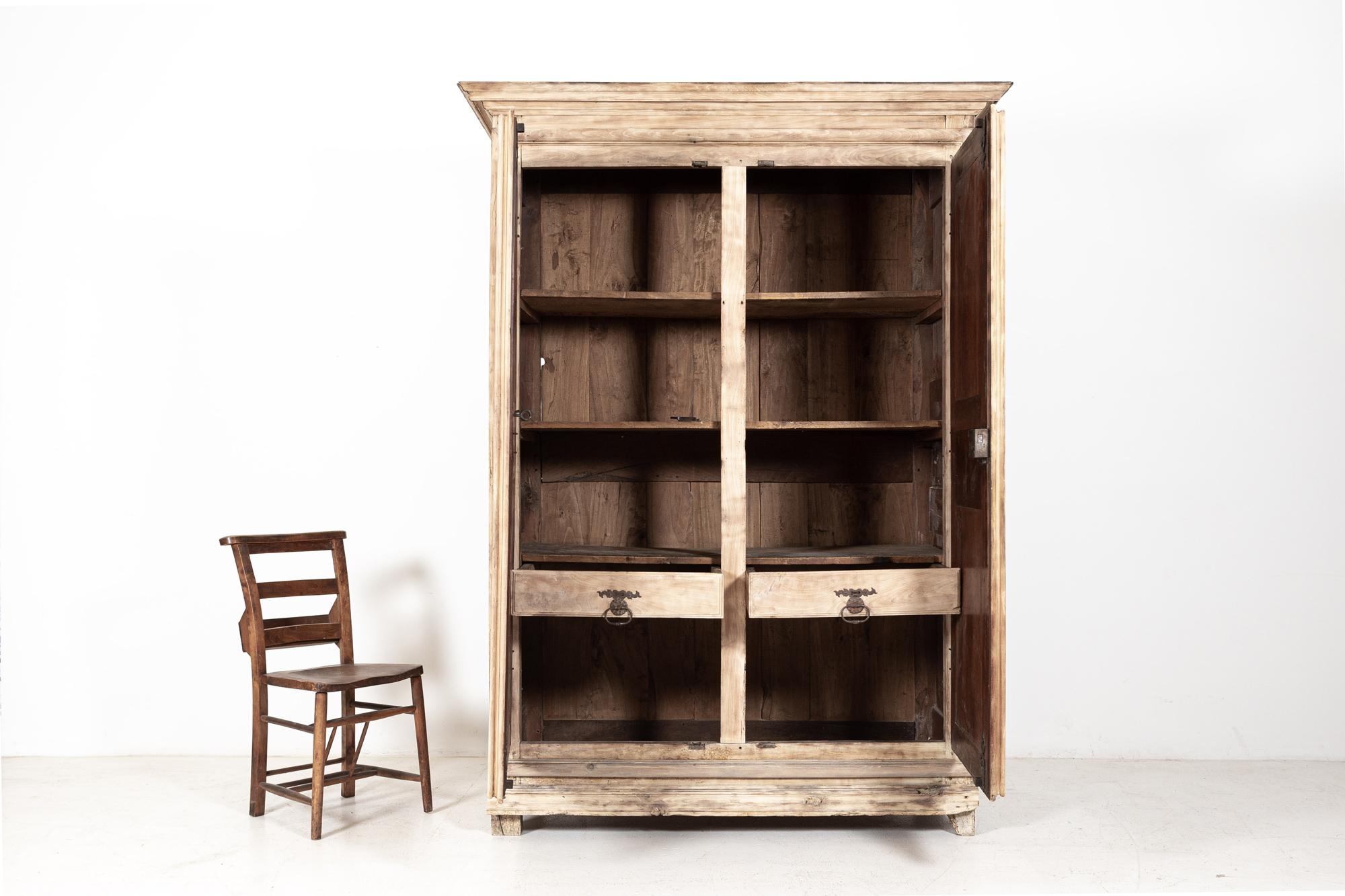 17th Century Louis XIII Bleached Walnut Provincial Armoire 14