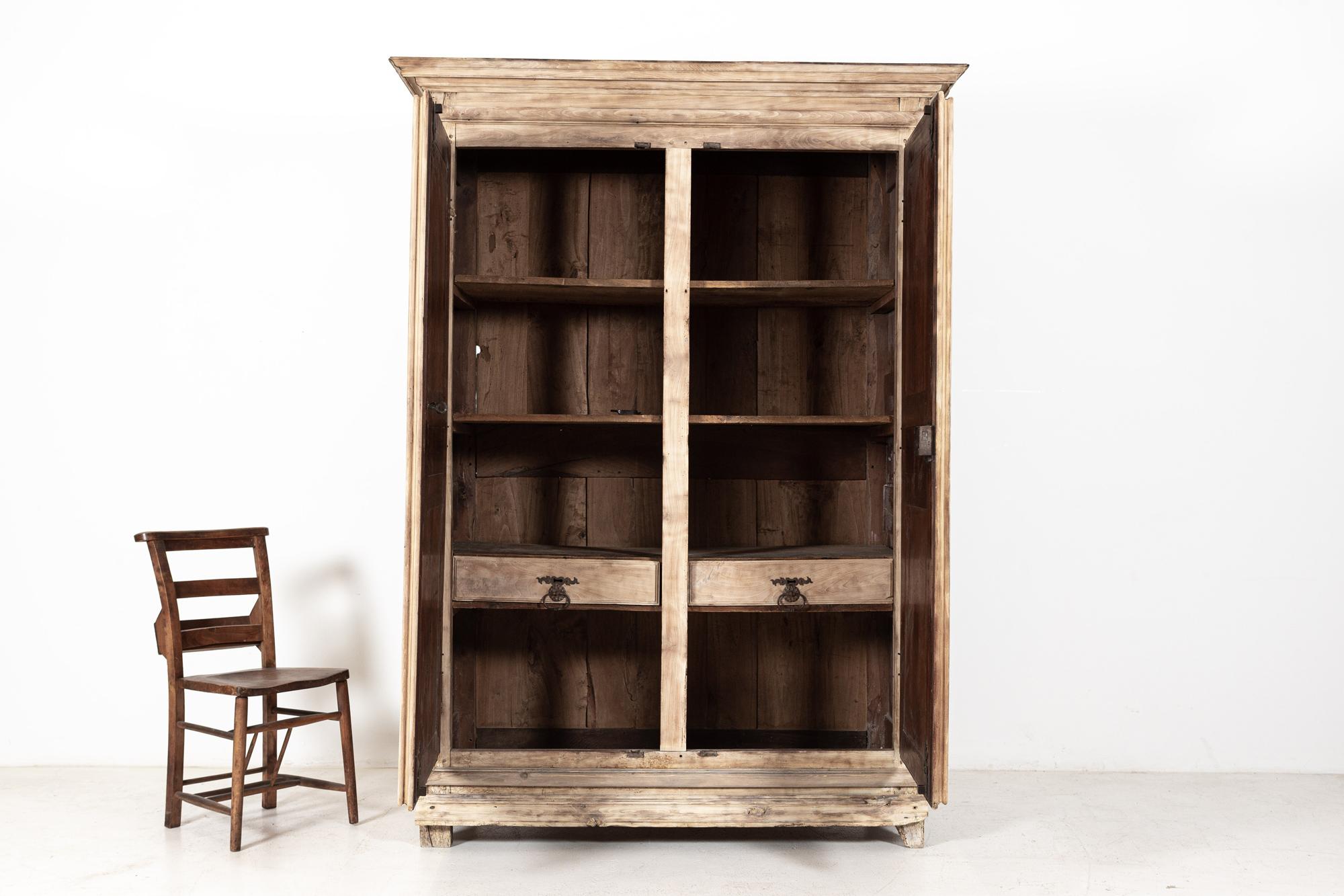 French 17th Century Louis XIII Bleached Walnut Provincial Armoire