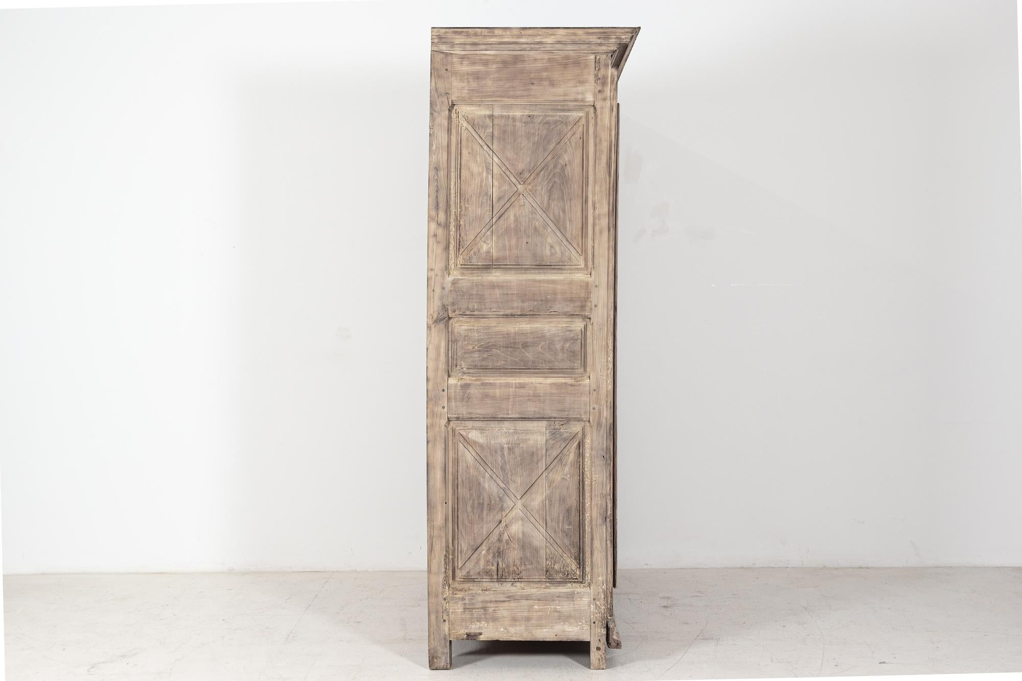 17th Century Louis XIII Bleached Walnut Provincial Armoire 1