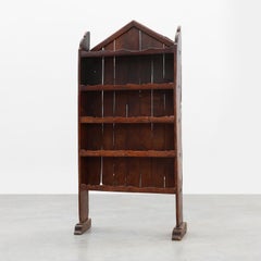 17th‑Century French Art Populaire Chestnut Cabinet with Gabled Top