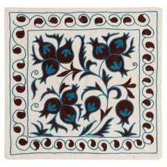 17"x17" Decorative Silk Embroidered Suzani Cushion Cover from Uzbekistan