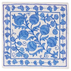 Cuscino da lancio Suzani ricamato a mano in seta, 17 "x17", nuovo cuscino da lancio