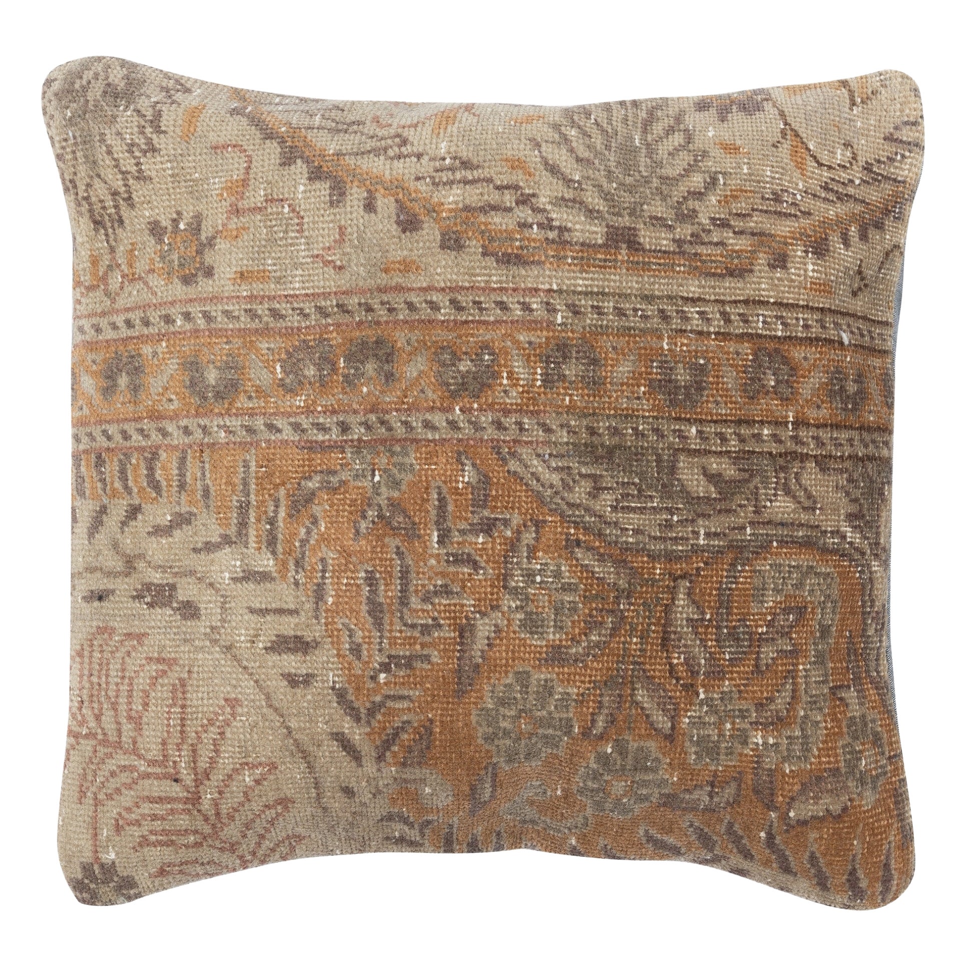 17 "x17" Taie d
oreiller en forme de tapis turc vintage. Décor de ferme Housse de coussin faite à la main