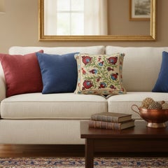 17"x19" Bestickter Seidenkissenbezug mit Kissenbezug. Handgefertigter Kopfkissenbezug. Modern Sham