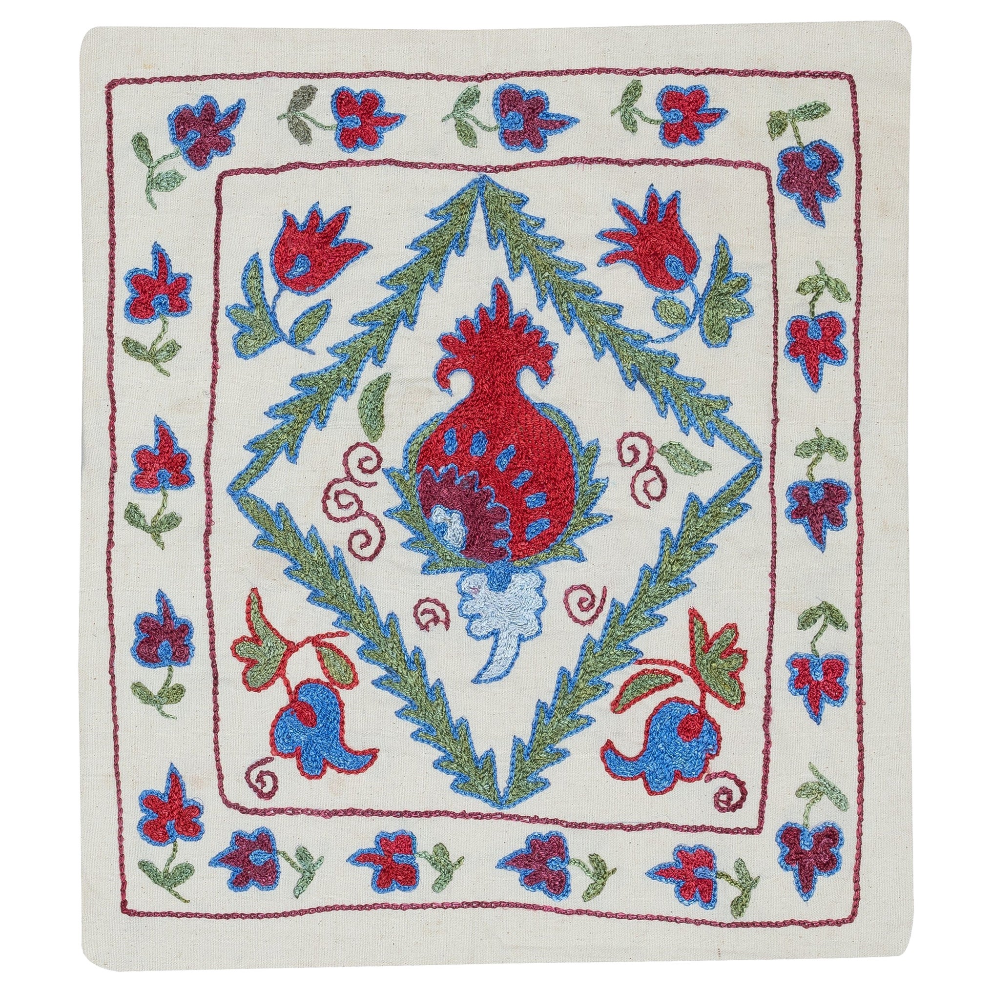Funda de cojín hecha a mano de 17 "x19". Funda de almohada bordada. Almohada de encaje de colores en venta