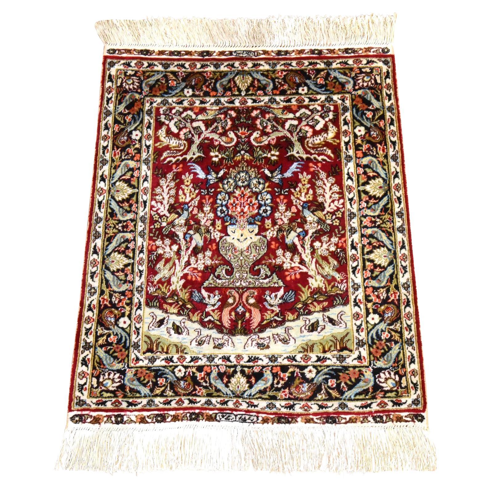 1
7 "x2
Rosso Sino Persian Pure Silk 400 KPSI Vase Design Tappeto in lana annodato a mano