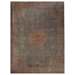 17x20 Handgeknüpfter antiker türkischer Oushak-Teppich