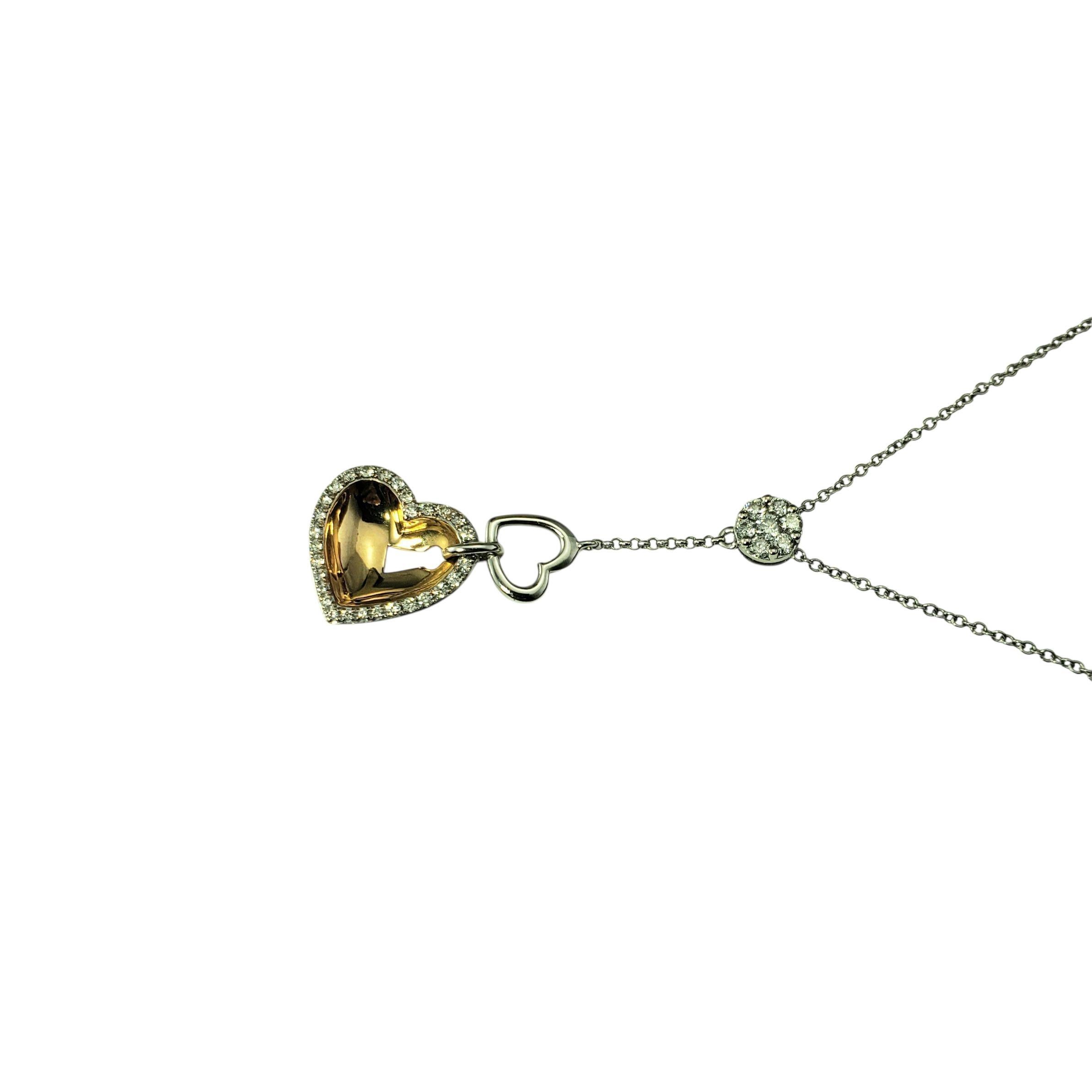 Taglio brillante 18/14 Karat Two-Tone Gold and Diamond Heart 
